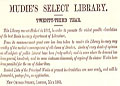 Various holdings of Mudie's Select Library, Issue No. 1